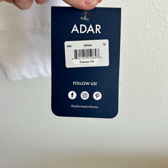 NWT Adar Scrub Jacket White Classic Fit Doctor Nurse Lab Coat 806 - Picture 5 of 8